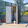 BIRCHTREE Garden Shed Pent Roof 2.6X2.9FT Metal Outdoor Storage Cabinet Anthraci