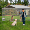 10x10x7FT Outdoor Dog Kennel Metal Dog Run Playpen with Waterproof Anti-UV Roof