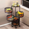 3-6 Tier Vegetable Mobile Shelf Rack Kitchen Rotating Storage Trolley Cart UK