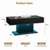 Black High Glos Coffee Table w/ LED Light Rectangular Living Room Modern