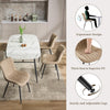 2x Brown Dining Chairs Faux Leather Padded Seat Dining Room Chair Modern