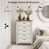 5 Drawers Dresser for Bedroom Wood Tall Chset of Drawer Metal Handle Living Room