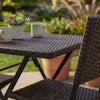 3 Piece Rattan Bistro Dining Set Outdoor Garden Balcony Folding Table Chair
