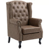 Chesterfield-style Wing Back Armchair Tufted Accent Chair Brown