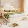 Modern Double Upholstered Bed with Hydraulic Storage, Cloud Headboard, 135x190cm
