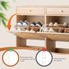 Bonnlo Rattan 4-Bin 2-Drawer Shoe Cabinet, Wide, Adjustable