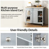 Kitchen Island Cart Rolling Kitchen Island w/4 Open Shelves Grey Mobile