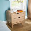 2 Drawer Bedside Scandi Legs Home Bedroom Furniture Nightstand Lamp Side Table