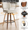Swivel Bar Stools Set of 2, 66cm Upholstered Faux Leather Counter