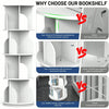 4-Layer 360° Rotating Bookshelf Bookcase Display Floor Standing Storage Rack