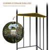 3x3(m) Outdoor Gazebo Patio Pavilion Canopy Tent w/ Netting & Shelf 2-tier Roof