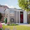 8x6 FT Metal Garden Shed, Window+4 Vents Lockable Storage Unit, Weatherproof