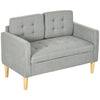 Modern 2 Seater Sofa with Storage Compact Loveseat Sofa for Living Room Grey