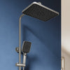 Square Thermostatic Shower Mixer Gunmetal Grey Rainfall Handset Knob Control