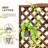 Garden Wooden Planter Box with Trellis Flower Raised Bed Dark Brown