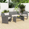 Outdoor Wicker Furniture with Loveseat & Table