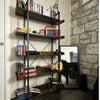 Large Heavy Duty Bookcase Storage Rack Rustic Industrial Bookshelf Steel Frame