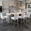 Luxury Grey/BEIGE/BLACK Velvet Bar Stools Kitchen Breakfast Barstools Set of 2 4