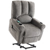 Electric Riser Recliner Armchair 8 Point Heated Massage Sofa w/ Cup Holder Grey