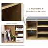 Wooden Shoe Bench Shoe Storage Rack Cabinet Organizer Seat Cushion-Natural