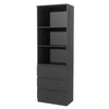 3 Tier Bookcase with Shelving Drawers for Storage Bookshelf Living Room Office