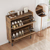 Shoe Cabinet w/2 Flip Drawers,Freestanding Wooden Storage with Adjustable Shelf