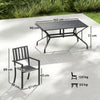 7 Pieces Garden Dining Set with Stackable Chairs with Umbrella Hole