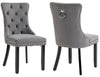 Plush Velvet Dining Chairs with Knocker 1 2 4 6 Black Grey Beige Stud Detailing