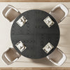 120cm Round Dining Table, Modern Kitchen Table with Metal Base for Dining Room