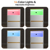 2 Drawers LED Bedside Table With Charging Socket Nightstand Bedside Cabinet UK