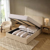 Dusk Ascot Cream Linen Look Fabric Double Ottoman Storage Bed RRP £599