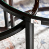 Glass Coffee Table Set of 2, Round Nest of Tables, Black