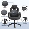 Vinsetto PU Leather Racing Gaming Chair, Swivel Home Office Gamer Chair Gray