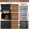 Dining Table 110-140×80cm, Extendable Kitchen Table with Storage for 4-6 People