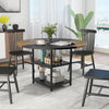 120 cm Round Wooden Kitchen Table Dining Table for 4-6 People-Black