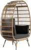 Wicker Egg Chair Egg Basket Lounge Chair with Thick Cushion Seat For Patio Porch