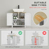 Bathroom Under Sink Cabinet with Adjustable Shelf, White