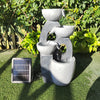 Garden Solar Water Feature LED Light Fountain Outdoor Indoor Resin Ornament Pump