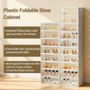 10 Tier Stackable Shoe Storage Cabinet, Clear Magnetic Doors, Collapsible Double