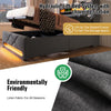 LED Upholstered Bed 6ft Super King Bed with Hydraulic Storage & Headboard, Grey