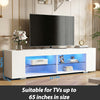 White 135cm High Gloss TV Stand Storage Cabinet Cupboard Unit with RGB Vwpcuoazt