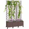 Raised Garden Bed with Trellis, Self Watering Outdoor Planter Box with Wheels