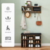 Hall Tree with Padded Seat, Coat Rack & 9 Storage Cubbies,Shoe Storage Bench