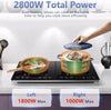 AMZCHEF 2800w Double Induction Hob, Portable Induction Cooker Ultra-Thin Body