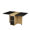 Drop Leaf Dining Table and 4 Stools Set, 5 Piece Foldable Kitchen Table Set