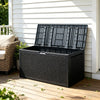 Large Outdoor Storage Box 340L Garden Patio Plastic Chest Lid Container Black