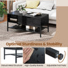 Lift Top Coffee Table Living Room Table w/ Storage Shelf-Black