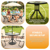 4 Seater Garden Dining Set with Parasol – Cream Folding Patio Table & Chairs Out