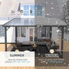 Aluminium Lean-To Gazebo, Wall-Mounted Hardtop Roof Pergola for Garden & Patio