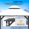 3x3m Outdoor Metal Hardtop Gazebo Double Roof W/ Netting Pole 4 LED Lights